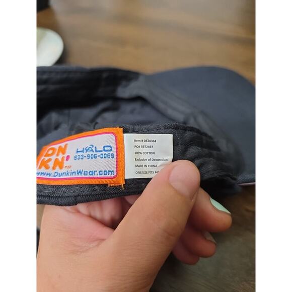 Dunkin Donuts Hat Cap Employee Strapback Crew Apparel Coffee Uniform Black - Picture 16 of 16